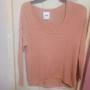 Aerie V-Neck Sweater in Warm Coral